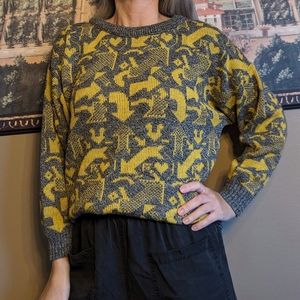 1980's ARROW SWEATER novelty 80's crewneck M L